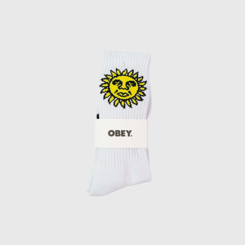 Obey Sunshine Socks - White - Front
