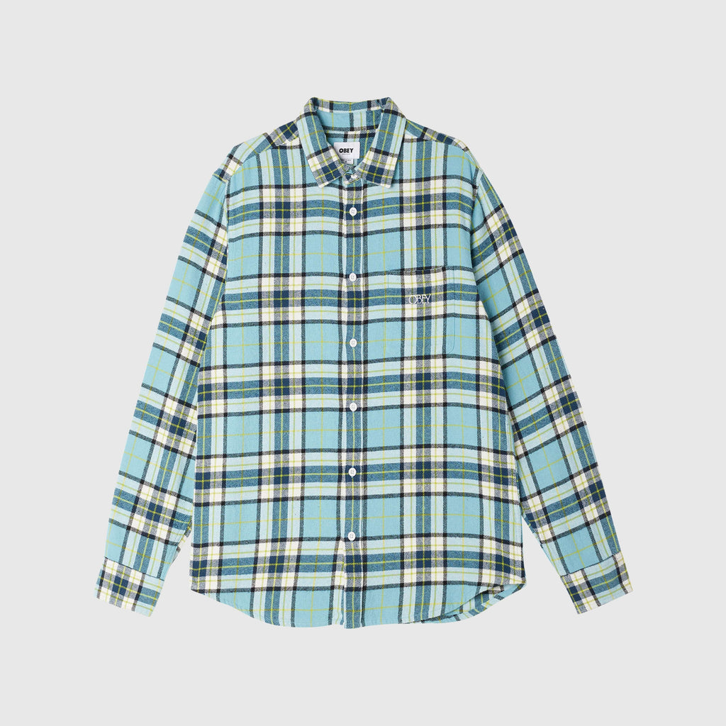 Obey Vince Woven Shirt - Arctic Blue / Multi - Front