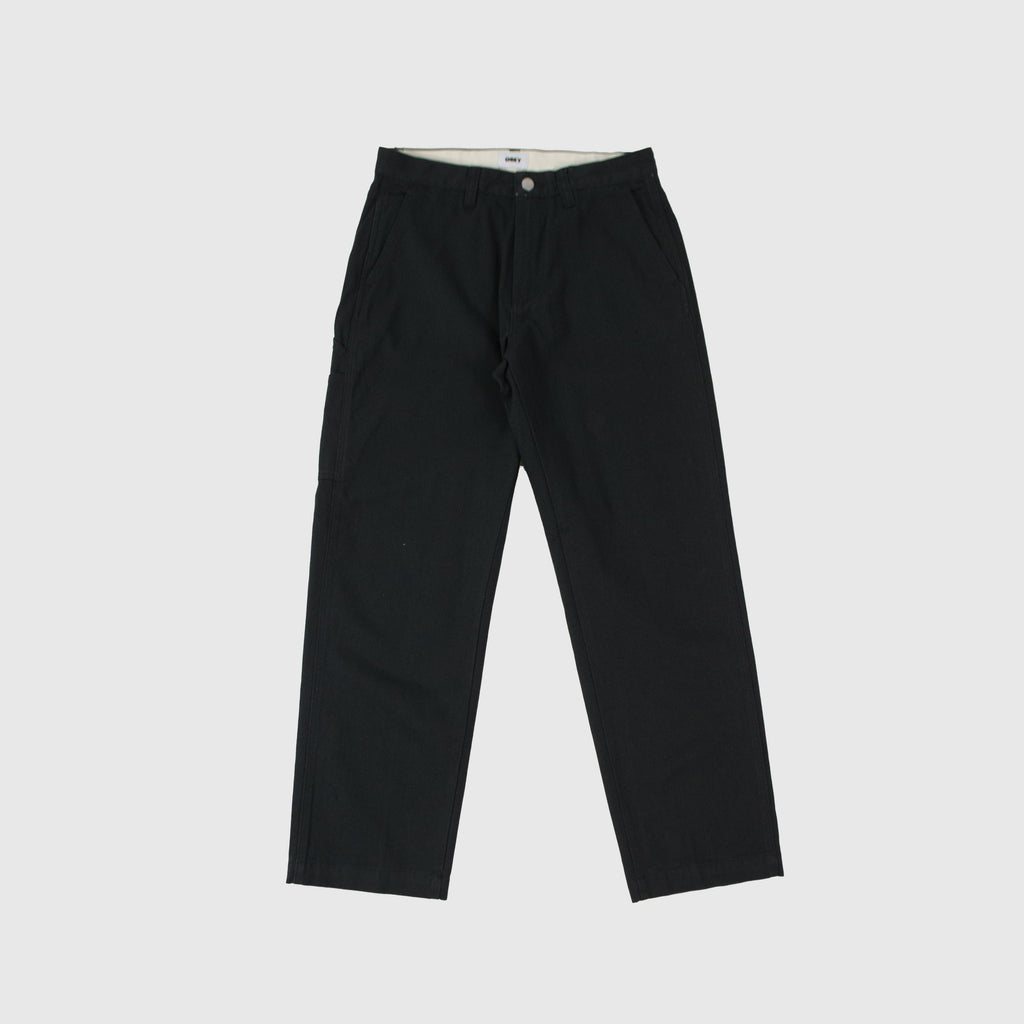 Obey Hardwork Carpenter Pant - Black Front