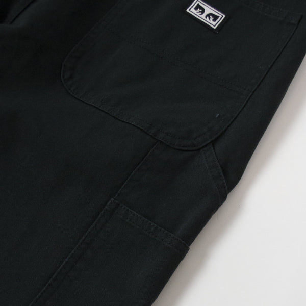 Obey Hardwork Carpenter Pant - Black Carpenter Pocket Detailing 