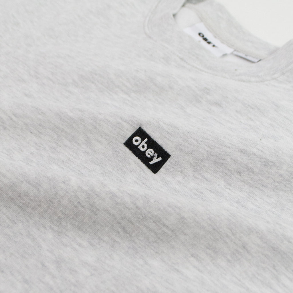 Obey Mini Box Logo Crew - Ash Woven Brand Tab