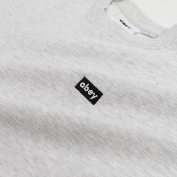 Obey Mini Box Logo Crew - Ash Woven Brand Tab