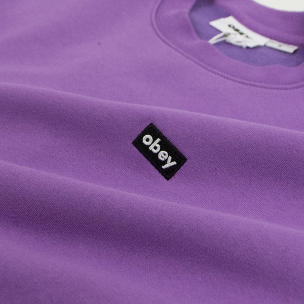 Obey Mini Box Logo Crew - Orchid Woven Brand Tab 