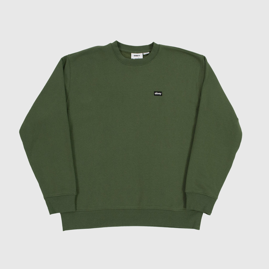 Obey Mini Box Logo Crew - Thyme Front