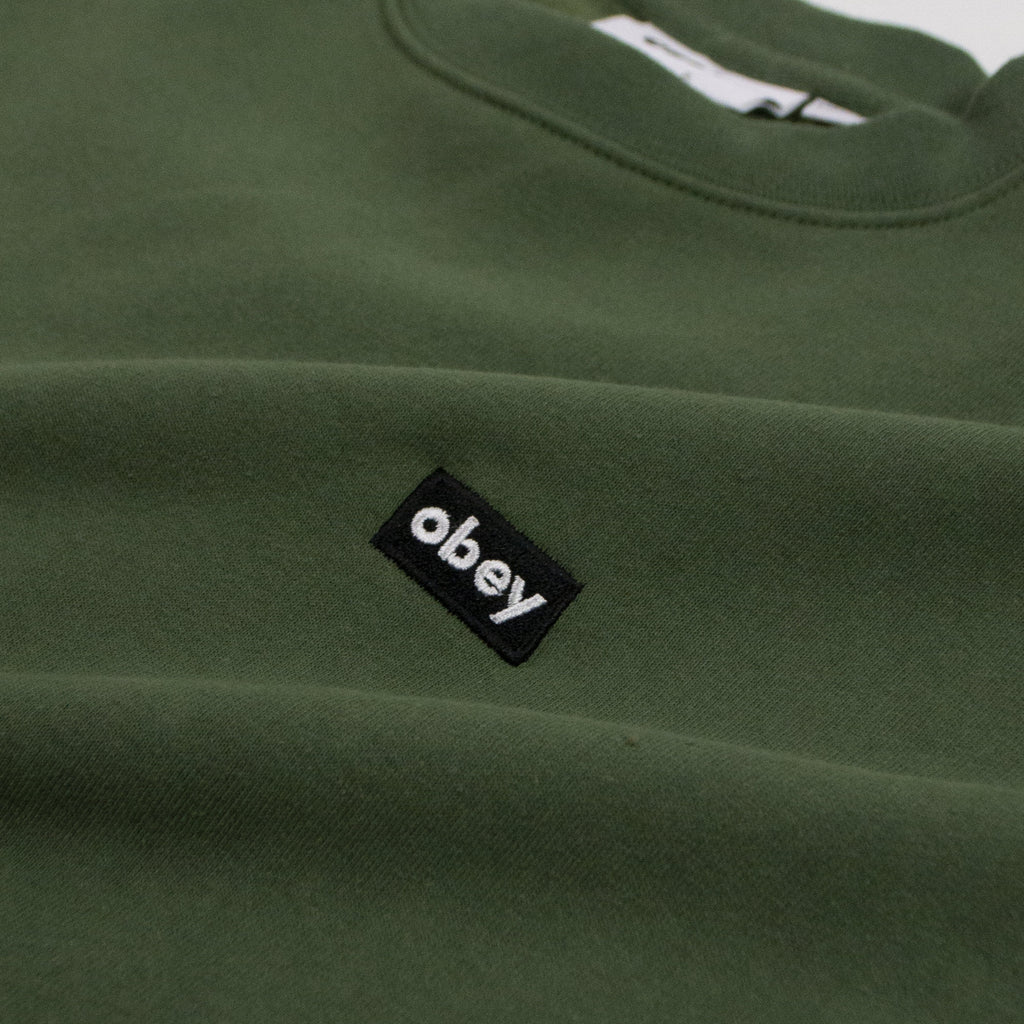 Obey Mini Box Logo Crew - Thyme Woven Brand Tab