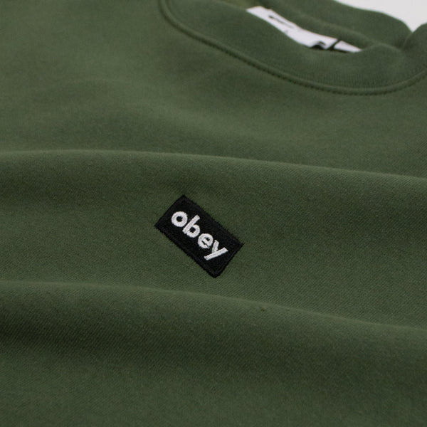 Obey Mini Box Logo Crew - Thyme Woven Brand Tab