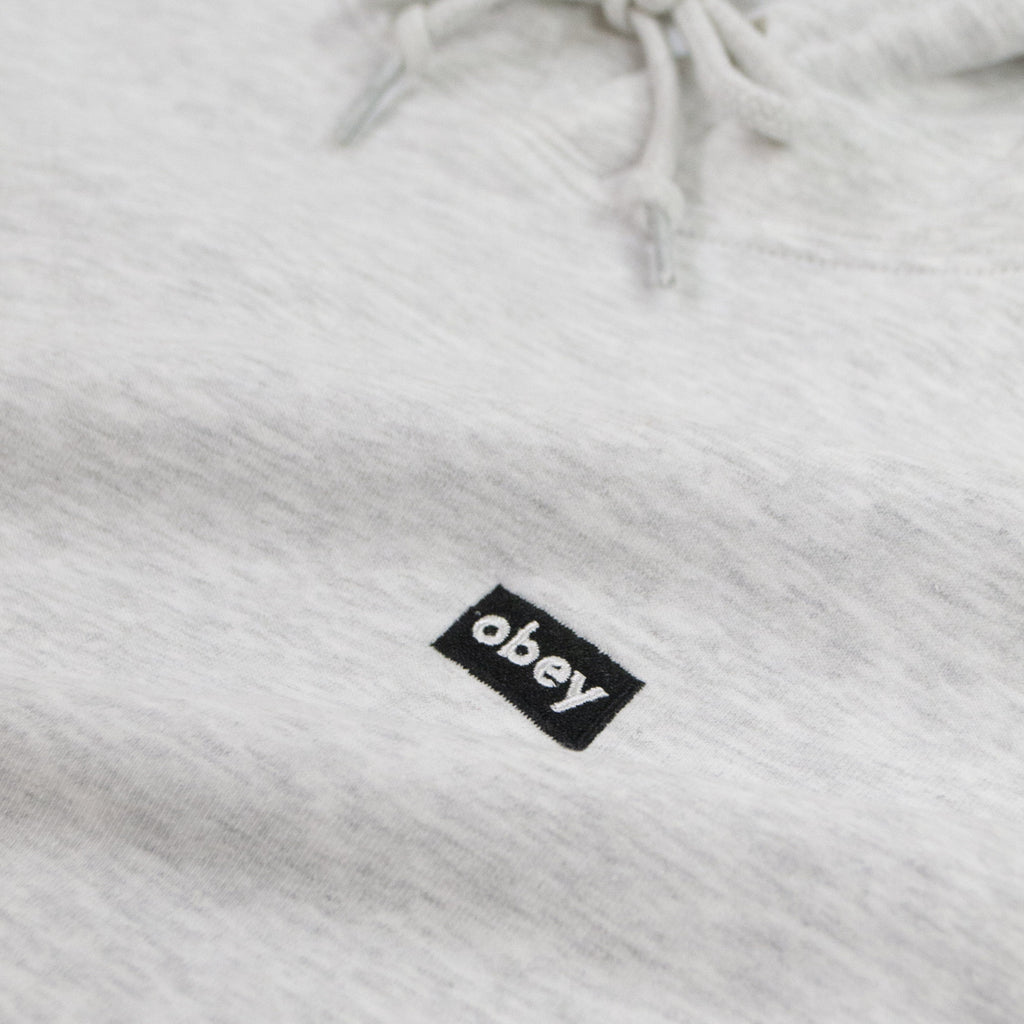 Obey Mini Box Logo Hood - Ash Woven Logo Tab 