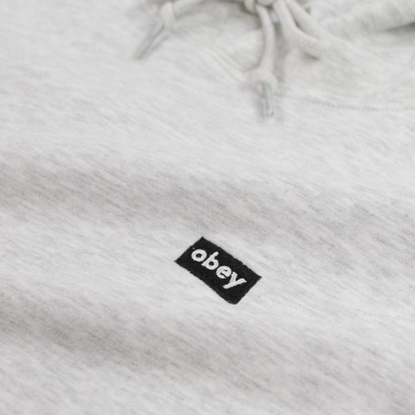 Obey Mini Box Logo Hood - Ash Woven Logo Tab 