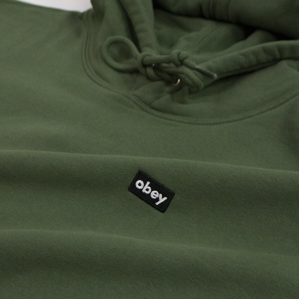  Obey Mini Box Logo Hood - Thyme Woven Logo Tab 