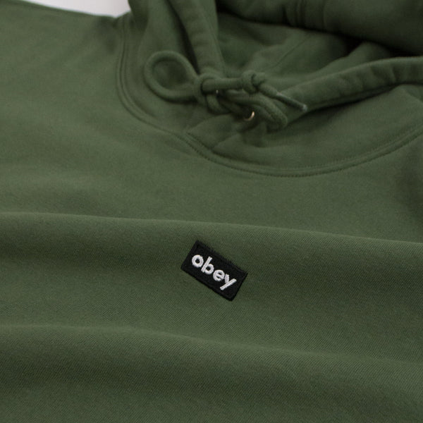  Obey Mini Box Logo Hood - Thyme Woven Logo Tab 