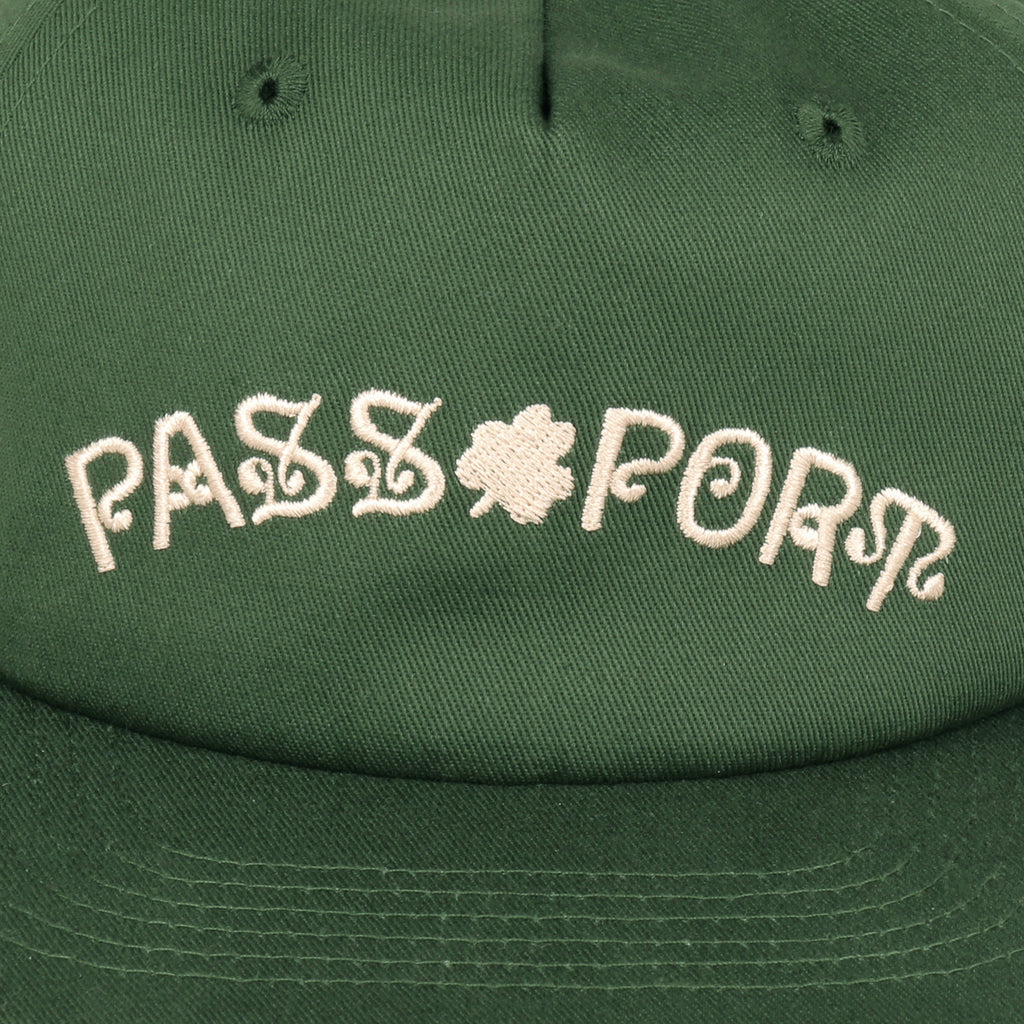 Passport Sham 5 Panel Cap - Green - Front Close Up