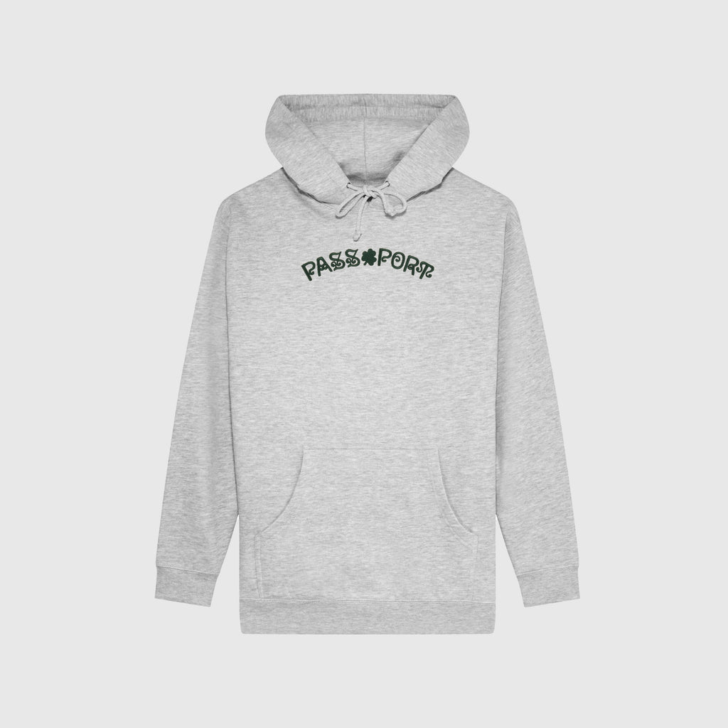 Passport Sham Embroidery Hoodie - Ash - Front