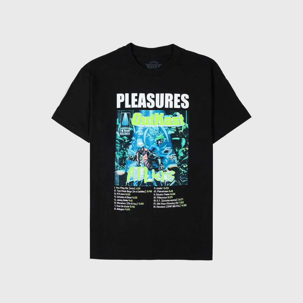 Pleasures Atliens Tee - Black - Front