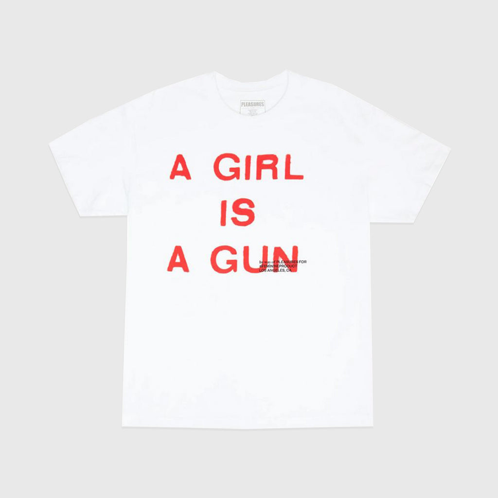 Pleasures Girl Is A Gun Tee - White - Front