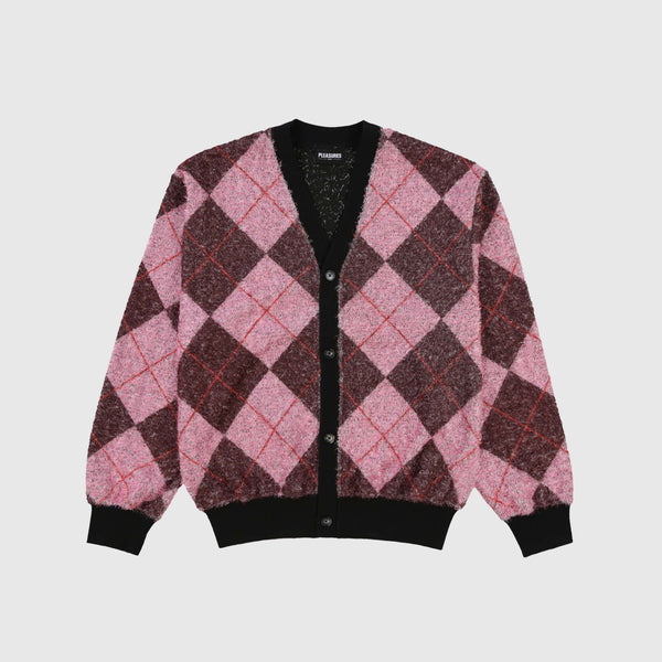 Pleasures Rev Cardigan - Pink - Front