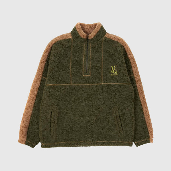 Pleasures Rewind Quarter Zip - Green - Front