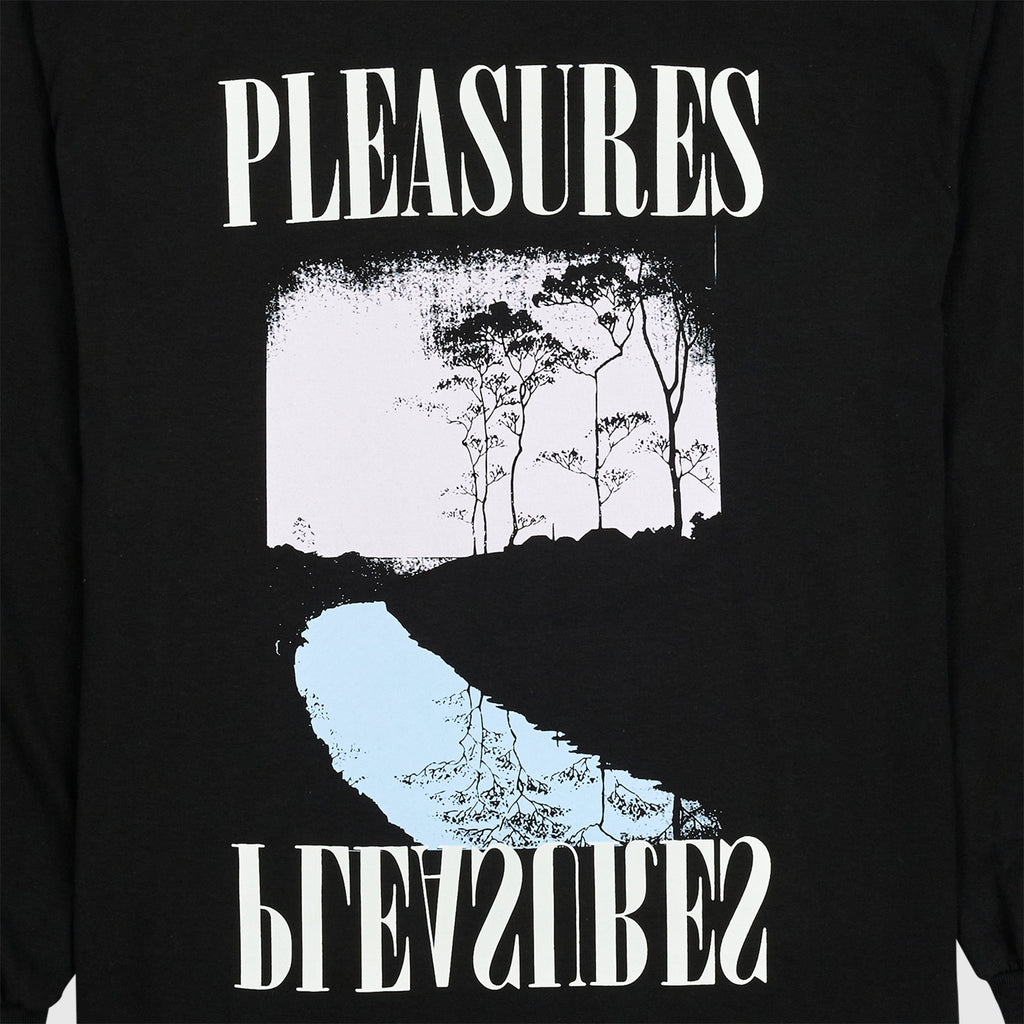 Pleasures River Long Sleeve - Black - Front Close Up