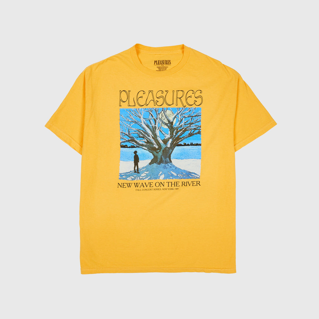 Pleasures River Pigment Dye Tee - Squash - Front