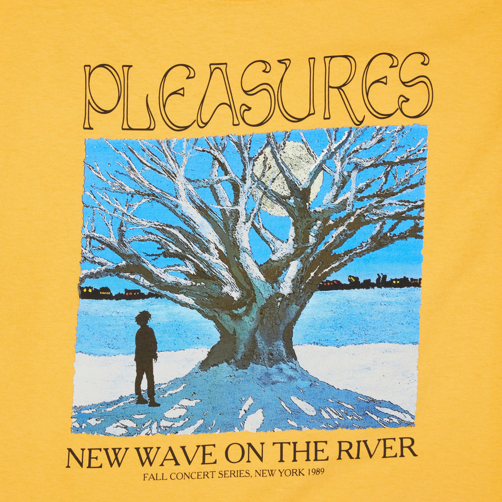 Pleasures River Pigment Dye Tee - Squash - Close Up