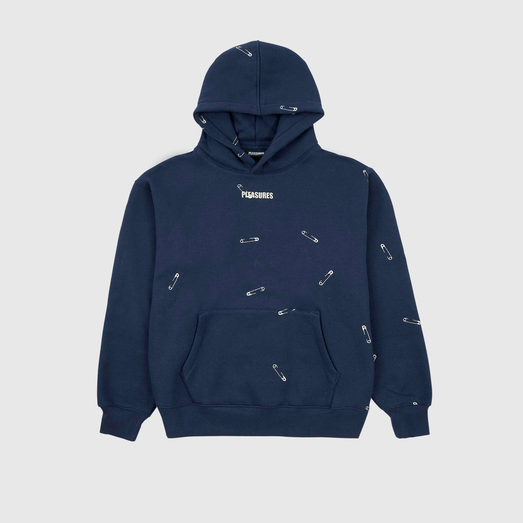 Pleasures Safety Pin Hoodie - Navy - Front