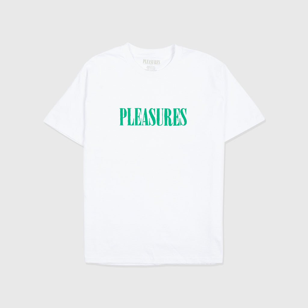 Pleasures Tickle Logo Tee - White - Front