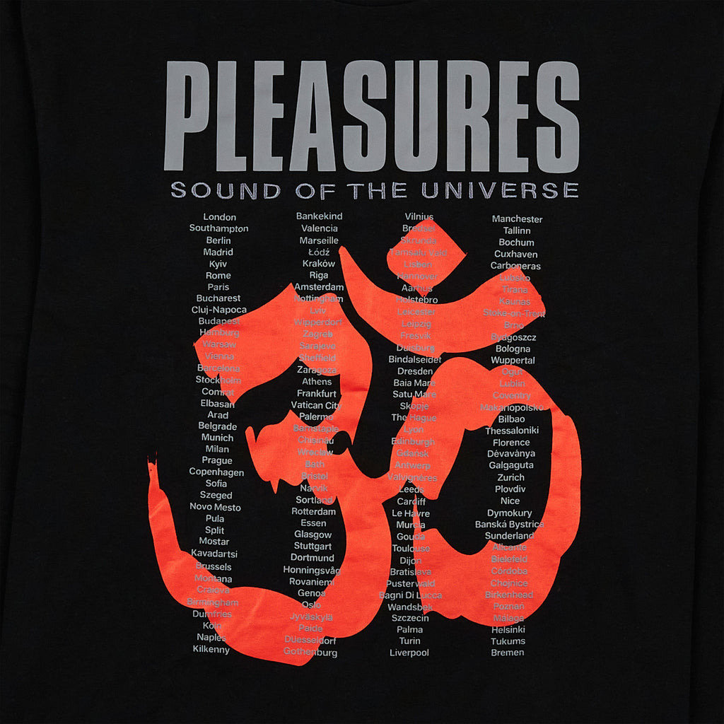 Pleasures Universe Longsleeve - Black - Front Close Up
