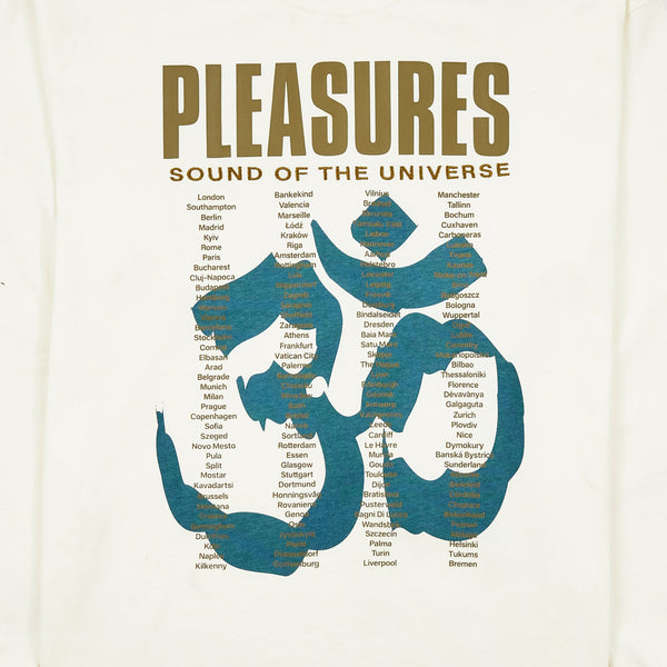 Pleasures Universe Longsleeve - Natural - Front Close Up