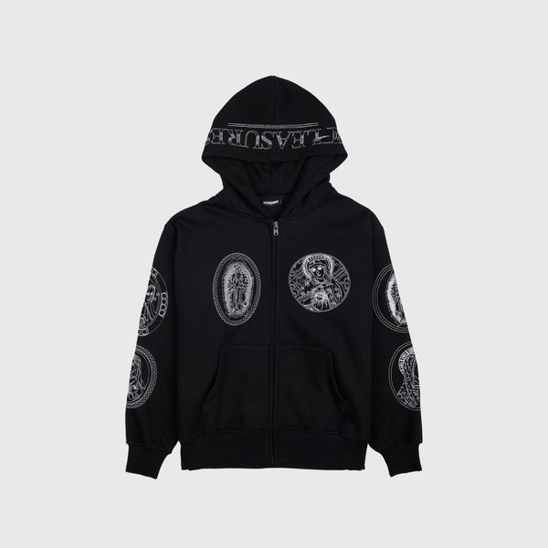 Pleasures Virgin Zip Up Hoodie - Black - Front