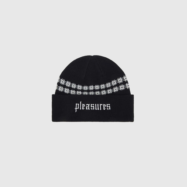 Pleasures Wire Jacquard Beanie - Black - Front 