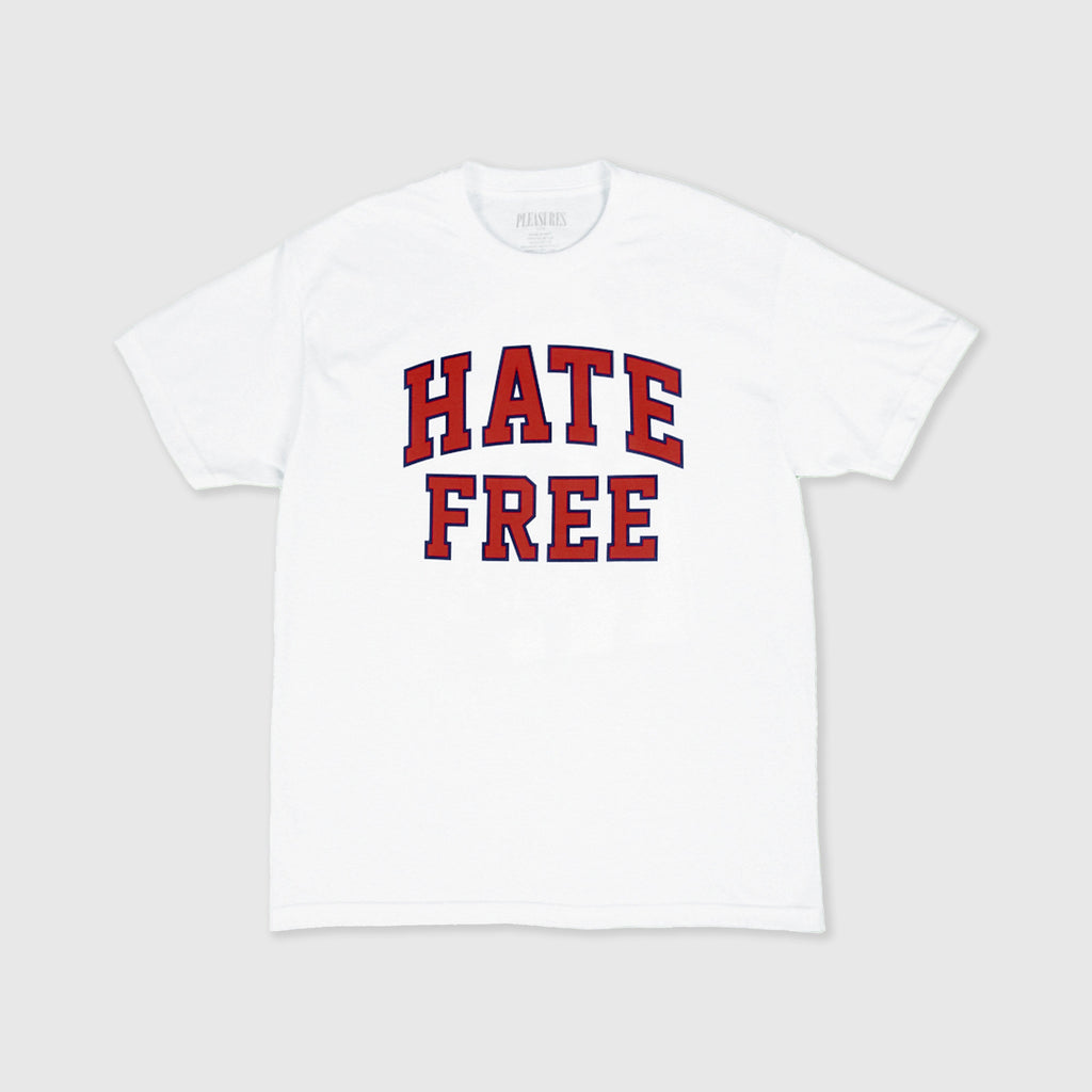 Pleasures SS Hate Free Tee - White Front