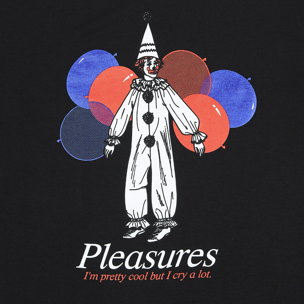 Pleasures SS Amused Tee - Black Graphic Close Up