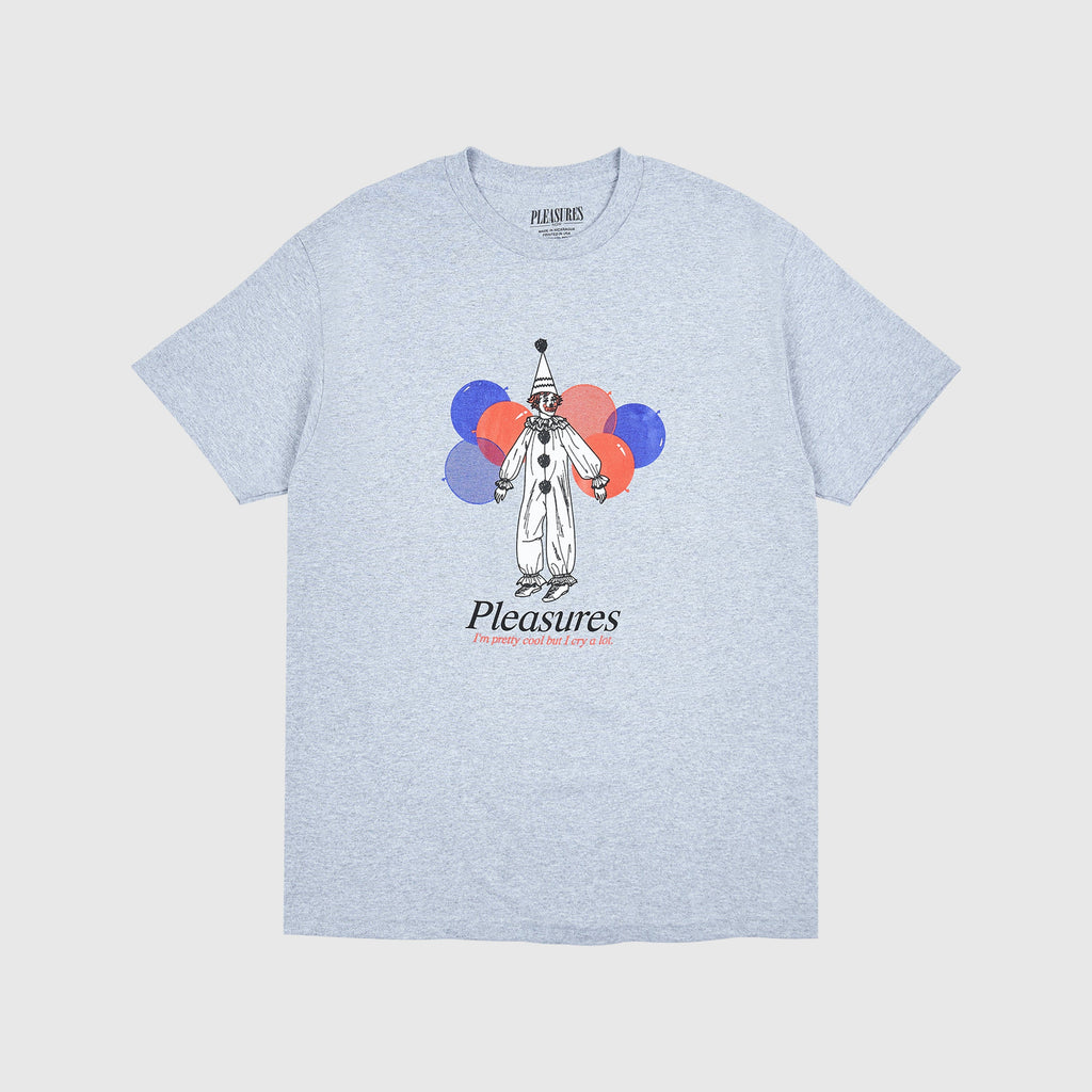 Pleasures SS Amused Tee - Silver Front 