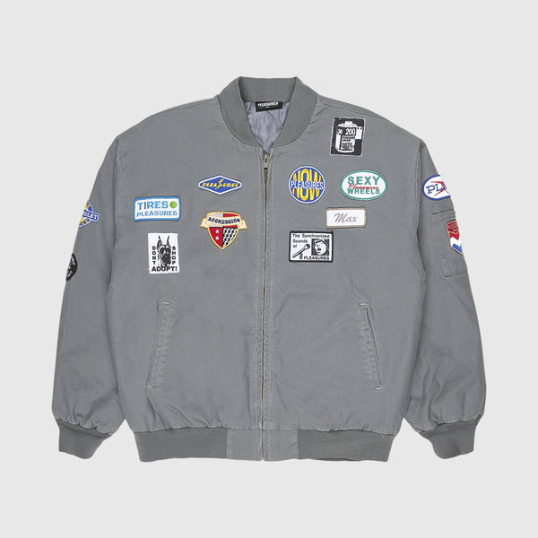Pleasures Worms Mechanic Jacket - Grey Front 