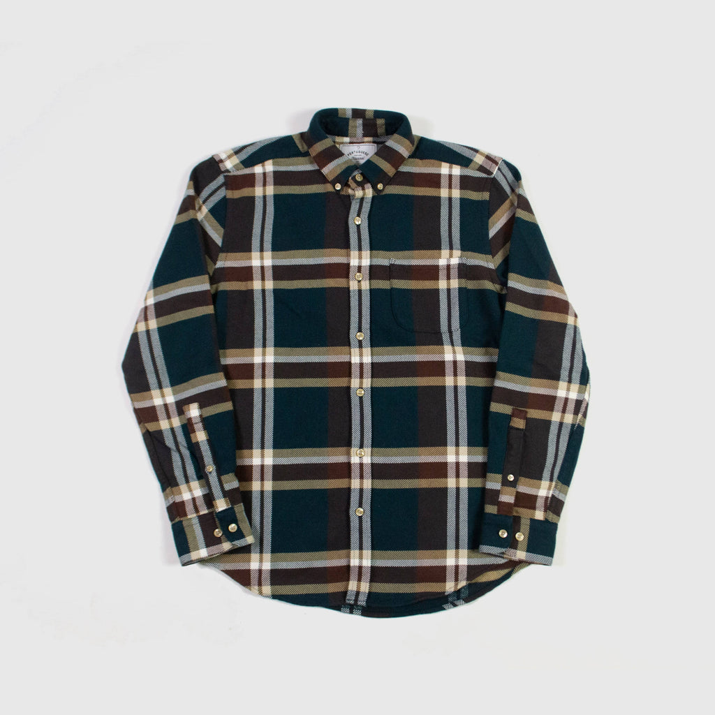 Portuguese Flannel Article ESP Shirt - Teal / Cream / Brown - Front