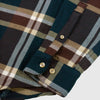 Portuguese Flannel Article ESP Shirt - Teal / Cream / Brown - Close 