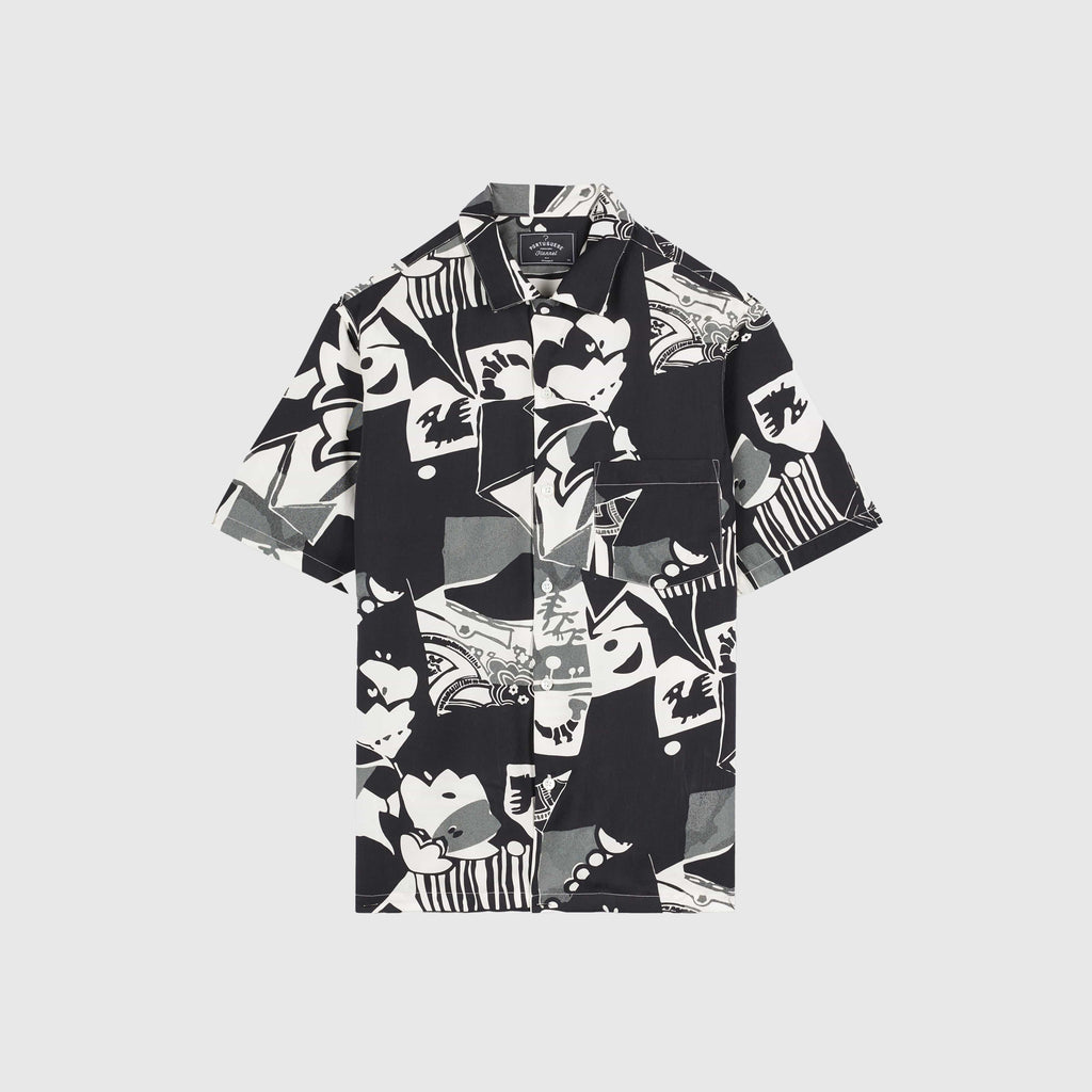 Portuguese Flannel Cuca Shirt - Black - Front