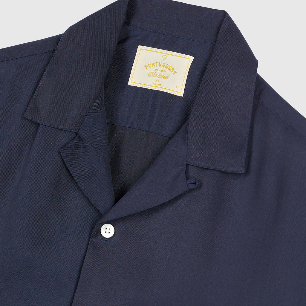Portuguese Flannel Dogtown - Navy - Front Close Up
