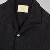 Portuguese Flannel Finger Print Shirt - Black - Front Close Up