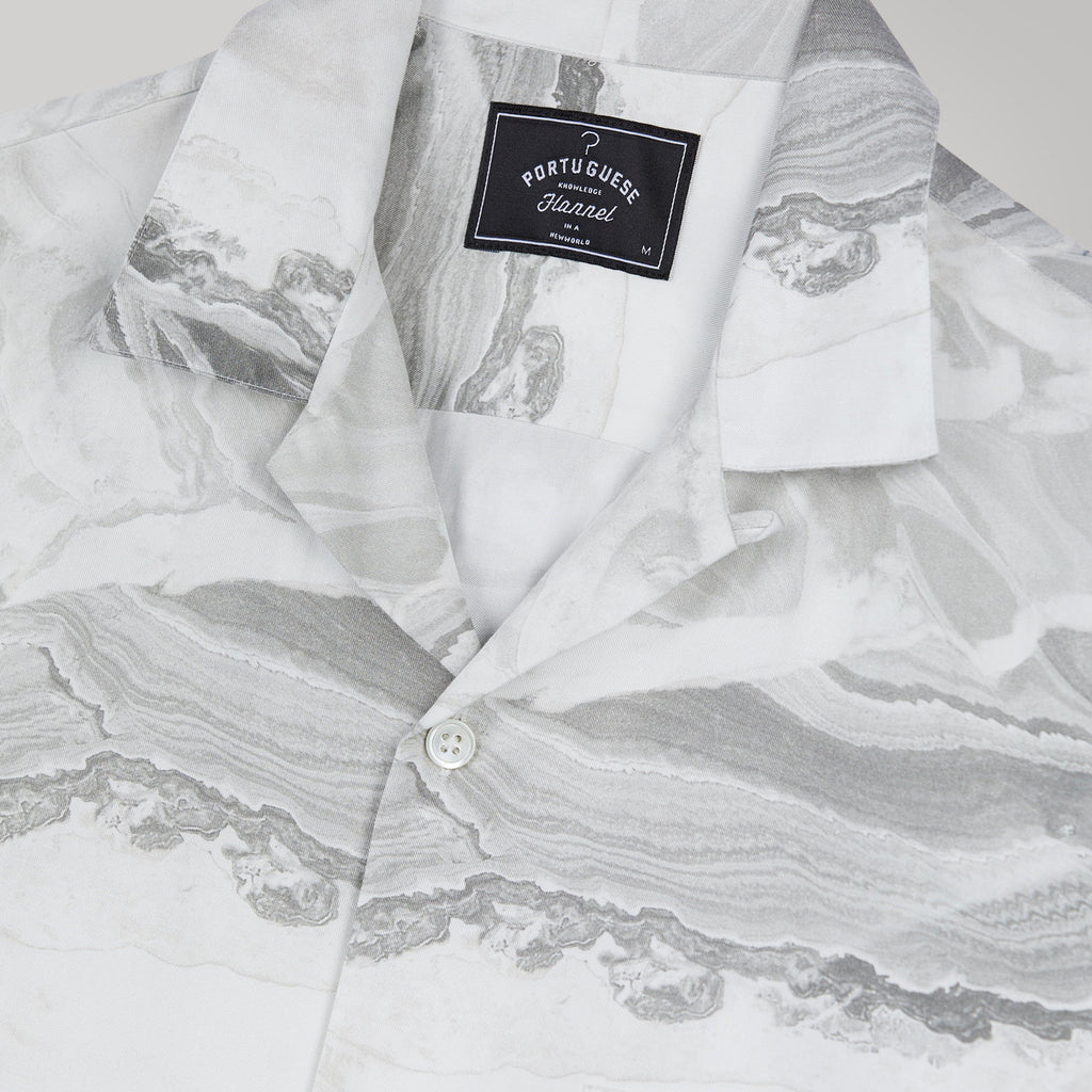 Portuguese Flannel Marble Shirt - Marble - Front Close Up