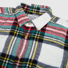 Portuguese Flannel Metaplace Check ESP Shirt - White / Red / Green - Front Close Up 