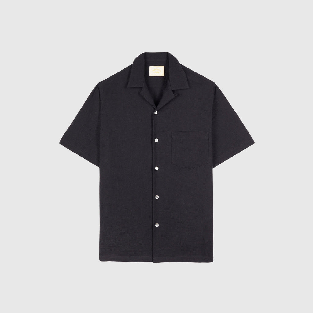 Portuguese Flannel Pique Shirt - Black - Front