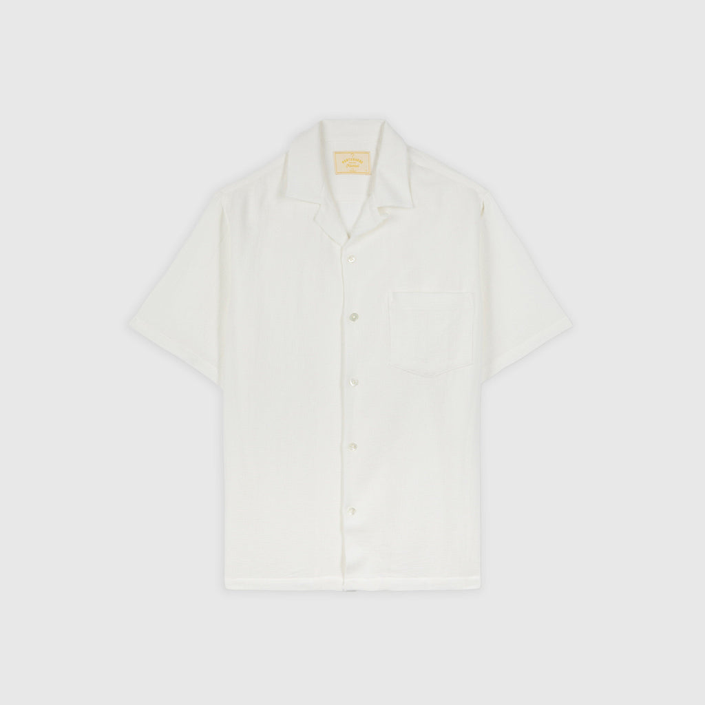 Portuguese Flannel Pique Shirt - White - Front