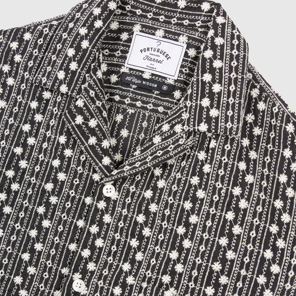 Portuguese Flannel Piros Shirt - Black - Front Close Up