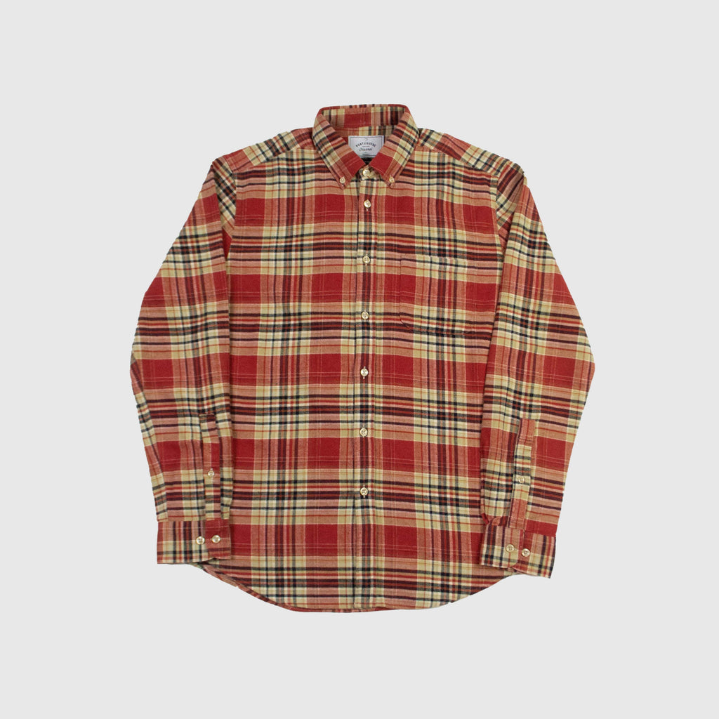 Portuguese Flannel Stinger Shirt - Brick / Ecru / Multi - Front