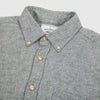 Portuguese Flannel Teca Shirt - Light Grey - Front Close Up