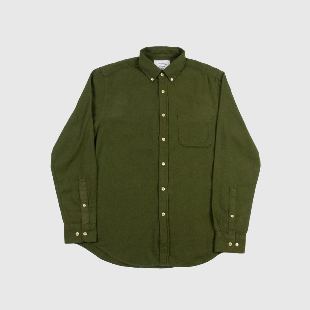 Portuguese Flannel Teca Shirt - Olive - Front