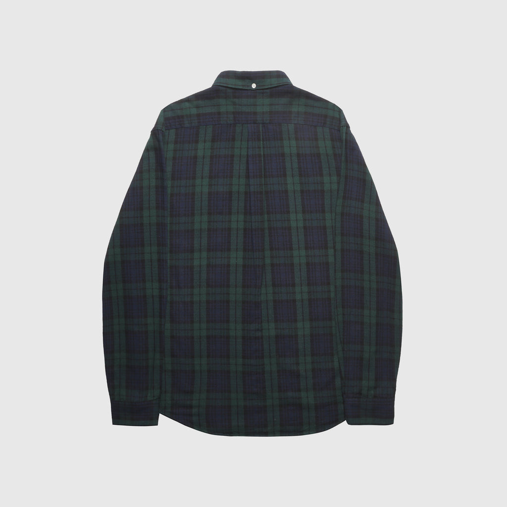 Portuguese Flannel LS Bonfim Shirt - Green / Navy Back 