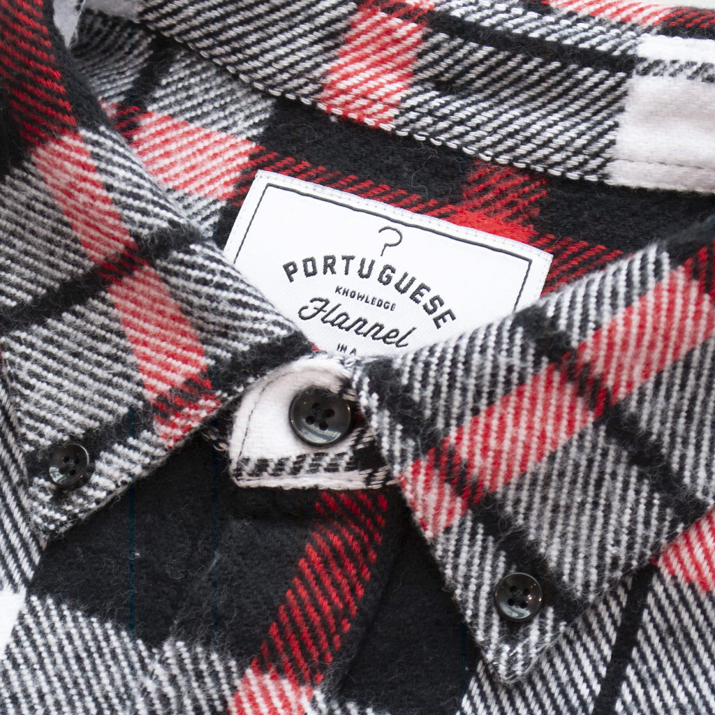 Portuguese Flannel LS Marvao Shirt - Multi Collar Close Up