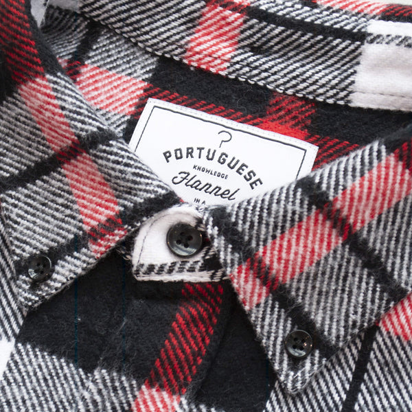 Portuguese Flannel LS Marvao Shirt - Multi Collar Close Up