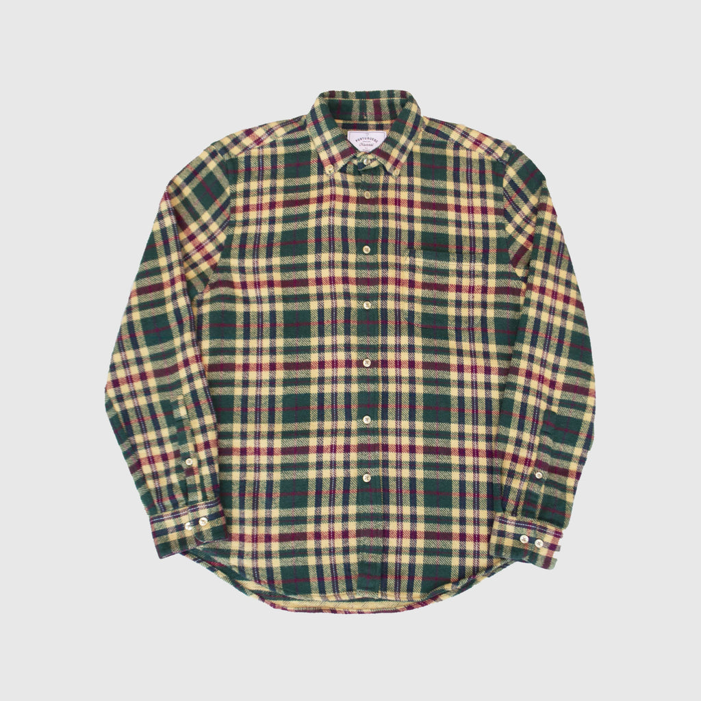 Portuguese Flannel LS Melgaco Shirt - Green Front